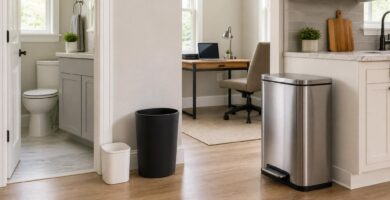 Different trash can sizes for bathroom kitchen and office